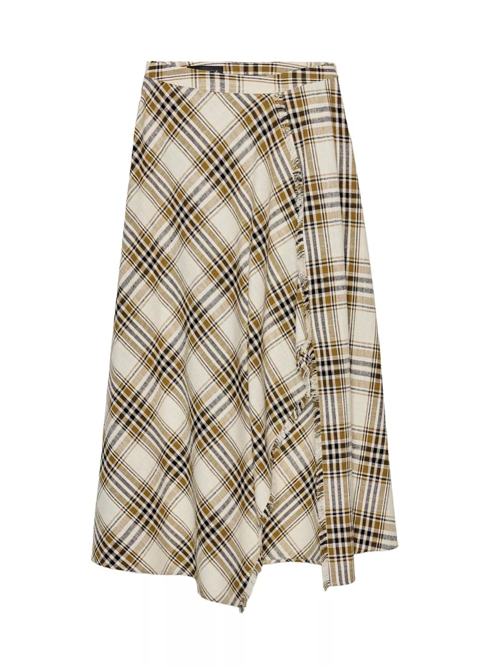 Zara Plaid Asymmetrical Wrap Skirt
